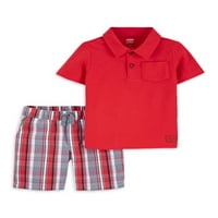 Carterovo moje dijete dječaka i mališana dječaka s kratkim rukavima Polo košulja i ispisani kratki odjevni set, 2-komad