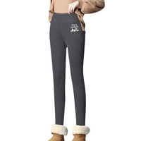 Ženske hlače jednobojne tajice visokog struka zimske rastezljive debele hlače Plus size tople Ležerne hlače za zabave, ured, vježbanje