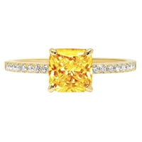 Zaručnički prsten od žutog zlata od 18 karata s prirodnim citrinom izrezanim asssherom od 2,7 karata, veličine 4,25