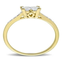 Miabella Ženska karat T.W. Princeza izrezana i okrugla dijamantni zaručnički prsten od 10kt žutog zlata