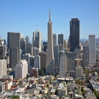 Gradski pejzaž iz ptičje perspektive, San Francisco, Okrug San Francisco, Kalifornija, SAD tiskanje plakata