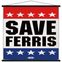 Slobodni dan Ferrisa Buellera-Zidni plakat s drvenim magnetskim okvirom, 22.375 34
