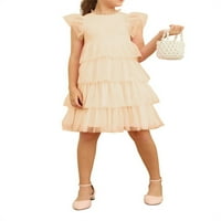Višeslojna čipkasta mrežasta haljina za djevojčice od 5 godina i više