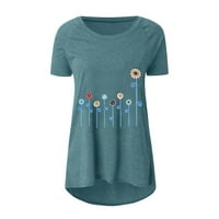 Plus-size ženske majice s okruglim vratom modne duge majice kratkih rukava bluza Ležerne široke ljetne majice od 5 inča