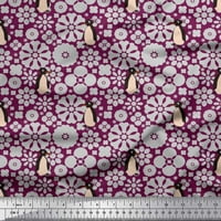 Pamučna Pletena tkanina od cvjetnog i oceanskog pingvina širokog dvorišta