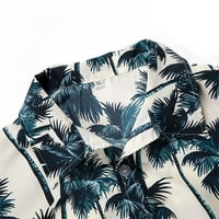 Majice za muškarce, Muška havajska košulja kratkih rukava, košulje običnog kroja s cvjetnim printom, ljetne haljine na plaži-majice