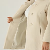 Jedinstvene ponude za žensku zimsku kaputu za ovratnik s jednim grudima dugi kaput