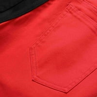 Duge traperice kožne ulične uske modne muške hlače crvene boje