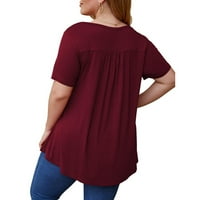 Majica ženska tunika Plus size majice jednobojna majica ležerna bluza s cvjetnim printom kratkih rukava Ženske košulje