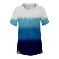 Ženske majice kratkih rukava, modna bluza s grafičkim printom, ženske ljetne majice s okruglim vratom, tunika, Majica u plavoj boji;