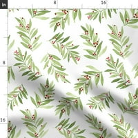 Posteljina od pamuka, Set a-list-Božićni blagdanski Crveni božikovina, blagdansko lišće i bobice, šik zimska posteljina s printom