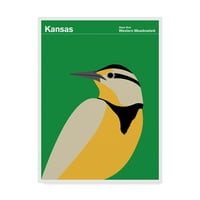 Zaštitni znak likovna umjetnost 'Kansas Bird Meadowlark' platno umjetnost po zbirci tiska - umjetnik