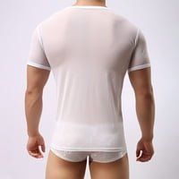 Muška mrežasta prozirna majica, otvoreni gornji dio mišića, klupska odjeća kratkih rukava za zabave