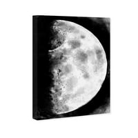 Wynwood Studio Astronomy and Space Wall Art Canvas Print 'Sketch Moon' - Bijela, crno