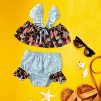 Ljetni kupaći kostim za djevojčice, ljetni modni print na morskoj plaži, Dječji kupaći kostim u stilu slinga, vruće proljeće
