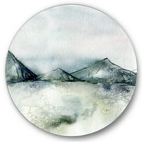 Designart 'tamnoplavi planinski krajolik zima minimalistički' Moderni metalni zidni umjetnost - disk od 11