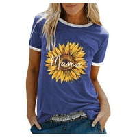 Ženska modna ljetna majica s okruglim vratom s printom modna ženska majica s kratkim rukavima