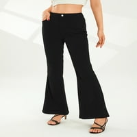 ; / Ženske valovite lepršave hlače, obične Ležerne rastezljive hlače visokog struka, modne vanjske hlače od 92 inča