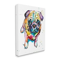 Smiješno Pug štene životinja životinje i insekti Galerija grafičke umjetnosti omotano platno ispis zidne umjetnosti