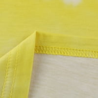 Haljine za žene, pulover s izrezom u obliku slova a, modna kravata, obojena haljina kratkih rukava do koljena, žuta 4 inča