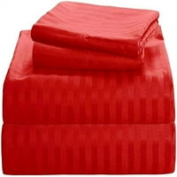 Broj navoja egipatski pamuk prugasti set posteljine za kauč na razvlačenje s podesivim naramenicama-kom. boja bordo