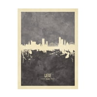 Michael Tompsett 'Liege Belgium Skyline Grey' Canvas Art