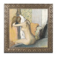 Zaštitni znak likovna umjetnost Nakon što je žena zasušila vrat platno umjetnost Edgara Degasa, zlatni ukrašeni okvir