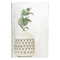 Stupell Industries pojedinačna eukaliptus biljna grančica uzorka biljna vaza Slikanje Umjetničke umjetnosti Umjetnički print, dizajn