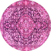 Tradicionalne prostirke za unutarnje prostore s pravokutnim medaljonom u ružičastoj boji, 6 '9'