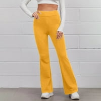 Casual pantalone, Plus size ženske lepršave hlače s lančanim lancem, žute hlače u donjem dijelu