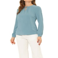 Jedinstvene ponude ženska majica za ključanice košulja dugi rukav radi šifonska bluza