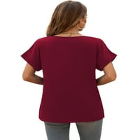 Ljetne bluze za žene, pametne casual šifonske bluze s izrezom u obliku slova B, majice