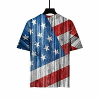 Topovi s cvjetnim printom američke zastave za žene 4. srpnja Ženske majice domoljubni Dan neovisnosti plavi Ženski topovi modna ležerna