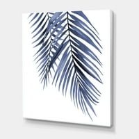 DesignArt 'Sažetak plavog palminog lišća tropskih grana' Tradicionalno platno zidno umjetnički ispis
