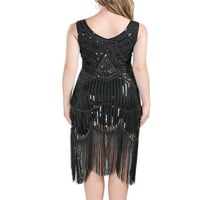 Ženska balska haljina, Mini haljina, kratka haljina za zabavu bez rukava, Svečana Retro haljina s izrezom, Crna