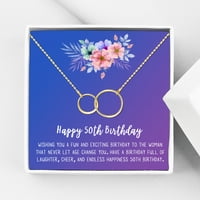 Pokloni za 50. rođendan, modna ogrlica od nehrđajućeg čelika, rođendanska čestitka, poklon za nakit za nju, rođendanski poklon za