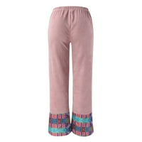 Hlače za žene modne Ležerne široke hlače s printom elastični pojas nepravilne široke hlače jednobojne hlače