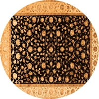 Tradicionalni perzijski tepisi za sobe u narančastom okruglom obliku, promjera 6 inča