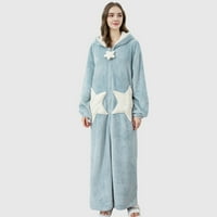 Ženski ogrtač od koraljnog flisa s kapuljačom, izoliran, s džepovima, ogrtač za spavanje, pidžama