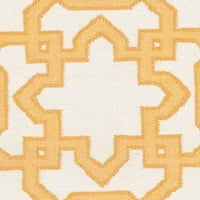 Geometrijski Marokanski vuneni tepih od 2'6 8'u boji slonovače