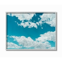 Glamurozni blistavi oblaci u obliku plavog neba, sjajni uokvireni zidni umjetnički dizajn iz 16 20