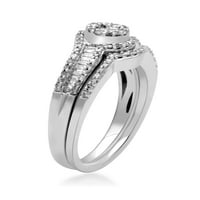 Carat T.W. Dijamantni 10KT bijeli zlatni prsten za mladenke