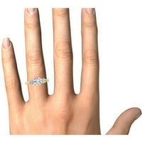 Zaručnički prsten od žutog zlata od 14 karata s dijamantom i tri kamena