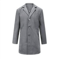 Karirano odijelo, Muški kaput, muško zimsko odijelo srednje duljine s ovratnikom, jednoredni modni vuneni kaput, jakna, kaput, jednobojno