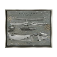 & Pojačalo; različiti brodovi shema prijevoza Slikarstvo Sivi plovak uokvireni umjetnički tisak zidna umjetnost