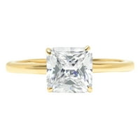 Vjenčani prsten za godišnjicu od 18k žutog zlata s prozirnim imitacijskim dijamantom Asssher, veličina 3,75