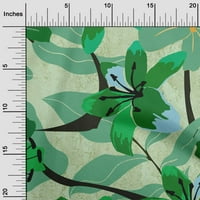 Jednobojna rajonska šifonska Tkanina šumskog zelenila, tropska ljiljana cvjetna tkanina za šivanje, tiskana zanatska tkanina širine