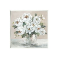 Stupell Industries Bijeli bouket buket slikati botanička i cvjetna slika neobrađena umjetnička print zidna umjetnost