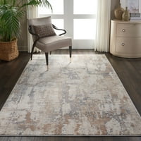 Rustikalni tepih od 6' 9'Bež i sive boje