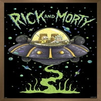 Zidni plakat Rick & Mortie ship u drvenom magnetskom okviru, 22,37534